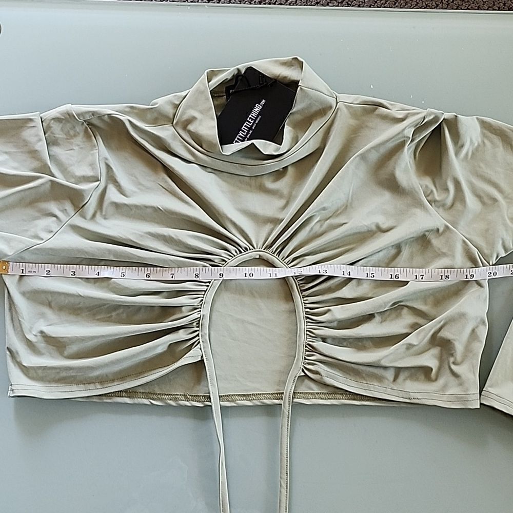 PrettyLittleThing Y2K Coquette Girl Streetwear Crop Top Size XL NEW - Picture 5 of 9